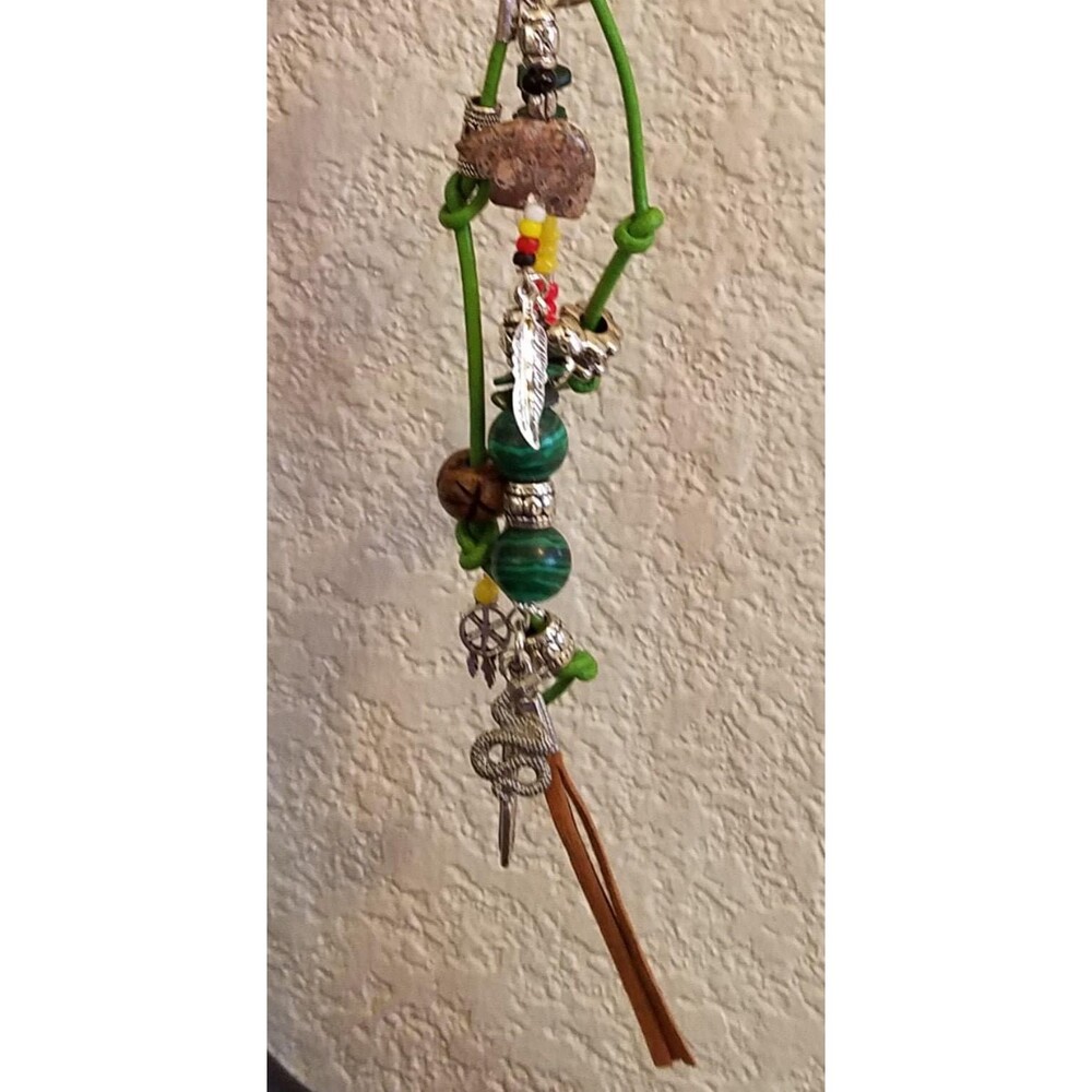 Snake Key Ring Medicine Wheel Totem - for Purse, Drum, Car & Bookmark